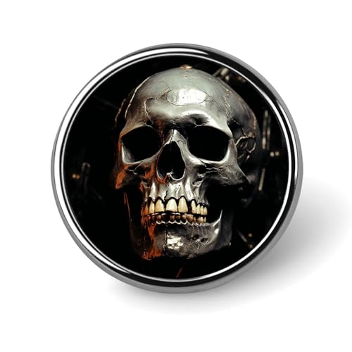 Unheimliche, gruselige Totenkopf-Brosche, runde Anstecker, modische Revers-Krawattennadeln, leichte Metallbrosche, Anstecker für Männer und Frauen, Kostüm, dekoratives Accessoire Unheimliche, gruselige Totenkopf-Brosche, runde Anstecker, modische Revers-Krawattennadeln, leichte Metallbrosche, Anstecker für Männer und Frauen, Kostüm, dekoratives Accessoire von Oudrspo