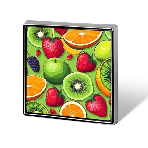 Verschiedene Früchte, Retro-Eulen-Anstecknadel für Männer und Frauen, quadratische modische Brosche – süße Emaille-Abzeichen, Anstecknadel aus Aluminiumlegierung für Hüte, Hemden, Taschen, Jacken und von Oudrspo