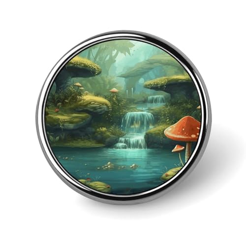 View of River Pilz-Anstecknadel für Männer, Muscheln, e am Strand, modische Brosche – niedliche Emaille-Abzeichen, Anstecknadel aus Aluminiumlegierung für Hüte, Hemden, Taschen, Jacken und Accessoire von Oudrspo