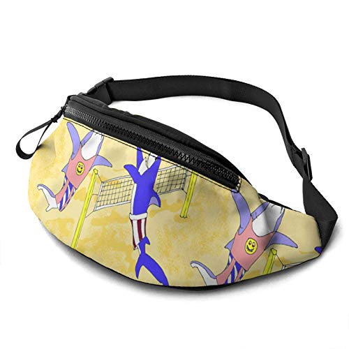 Volleyball Sharks Lässige Gürteltasche für Männer und Frauen, Verstellbarer Gürtel, Gürteltasche für Reisen, Wandern, Radfahren, Laufen, Festival, Rave von Oudrspo