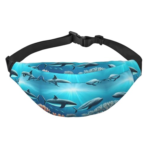 Wale unter dem Meer Stilvolle und praktische Gürteltasche für Frauen - Bequeme Gürteltasche für Outdoor-Aktivitäten, Lauf-Gürteltasche, von Oudrspo