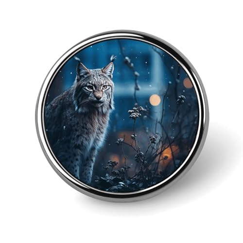 Weiblicher Luchs, runde Anstecker, modische Revers-Krawattennadeln, leichte Metallbrosche, Anstecker für Männer und Frauen, Kostüm, dekoratives Accessoire Weiblicher Luchs, runde Anstecker, modische Revers-Krawattennadeln, leichte Metallbrosche, Anstecker für Männer und Frauen, Kostüm, dekoratives Accessoire von Oudrspo