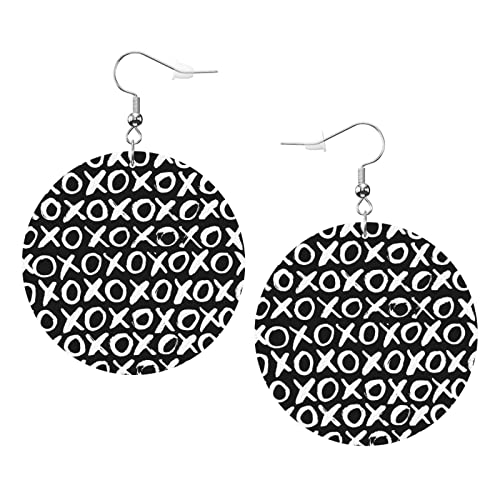 Weihnachten HoHo Ohrringe Boho Dreieck Runde Form Leder Ohrring Leichter Baumeln Damen Mädchen Schmuck Perfekt für den Alltag von Oudrspo