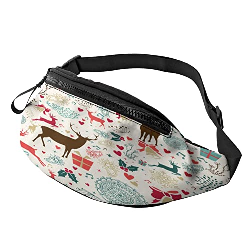 Weihnachten Rentier Running Fanny Pack Gürteltasche mit verstellbarem Riemen für Frauen Männer Sport Fitness Hände frei Brieftasche Gürteltasche von Oudrspo