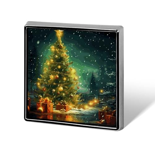 Weihnachtsbäume, Geparden-Anstecknadel für Männer und Frauen, quadratische modische Brosche – süße Emaille-Abzeichen, Anstecknadel aus Aluminiumlegierung für Hüte, Hemden, Taschen, Jacken und Accessoi von Oudrspo