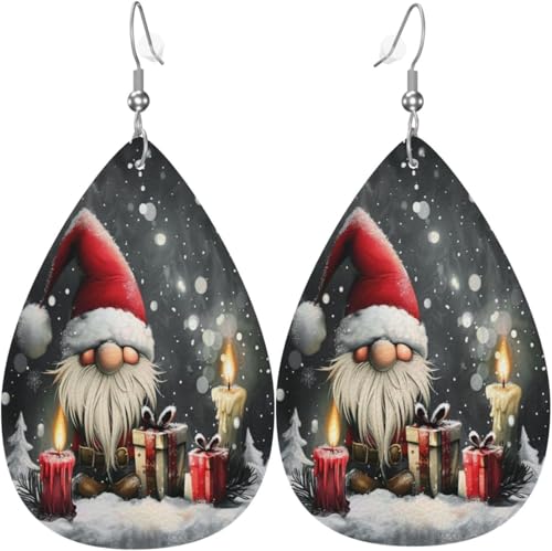 Weihnachtswichtel, Weihnachts-Ohrringe mit grünen Blättern, Leder, Tropfenform, für Frauen, Weihnachtsdekoration Weihnachtswichtel, Weihnachts-Ohrringe mit grünen Blättern, Leder, Tropfenform, für Frauen, Weihnachtsdekoration von Oudrspo