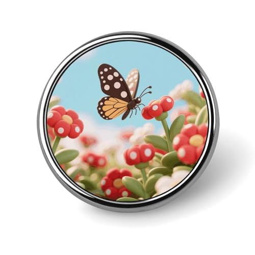 Weiß – gepunktete Schmetterlings-Anstecknadel für Männer, modische Brosche von Vast Prairie – süße Emaille-Anstecker, Anstecknadel aus Aluminiumlegierung für Hüte, Hemden, Taschen, Jacken und Accessoi von Oudrspo