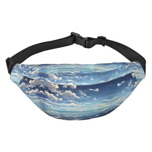 Weiße Wolken über dem Meer Stilvolle und praktische Gürteltasche für Frauen - Bequeme Gürteltasche für Outdoor-Aktivitäten, Lauf-Gürteltasche, von Oudrspo
