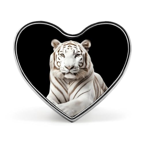 Weißer Tiger Herz-Abzeichen Unisex Metall Memorial Reel Pin Revers Brosche Button Kleid Mantel Zubehör für Rucksack Hochzeit Weißer Tiger Herz-Abzeichen Unisex Metall Memorial Reel Pin Revers Brosche Button Kleid Mantel Zubehör für Rucksack Hochzeit von Oudrspo