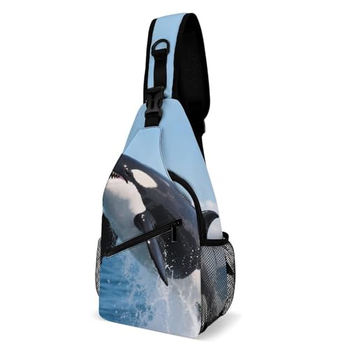 Whale Cute Foxes Sling Bag Crossbody Chest Bag with Pockets, Shoulder Backpack for Hiking, Travel von Oudrspo