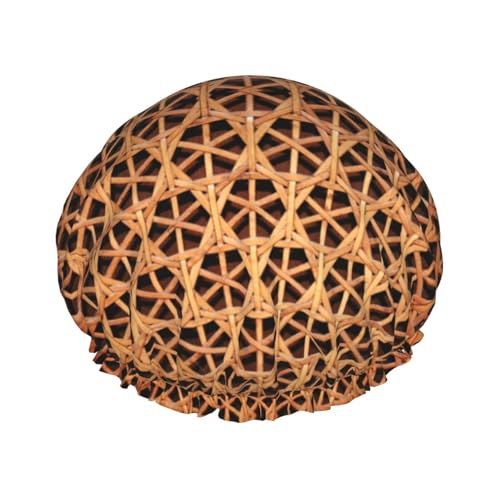 Wicker Woven Grid Print DoubleShower Cap Badeduschhauben Damen Herren Duschhauben Salon Heimgebrauch von Oudrspo
