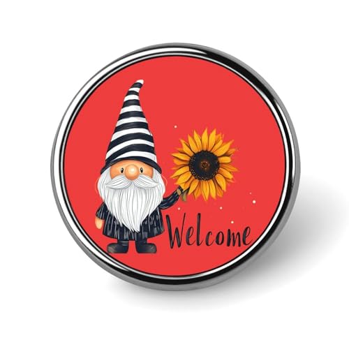 Willkommen Gnome Runde Brosche Pins Revers Krawatte Abzeichen Metall Memorial Button Pin Kit für Hut Hemd Kleidung Taschen Decor von Oudrspo