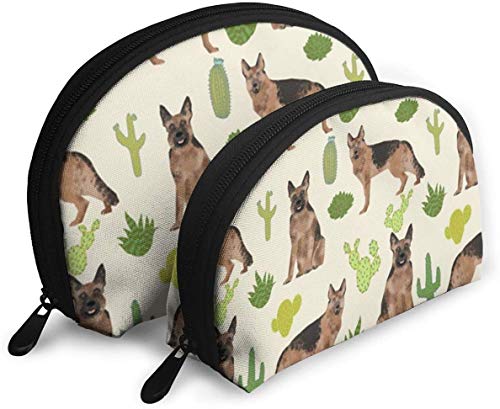 Womensan Shepherd Dog Cute Pet Dog Reise-Kosmetiktaschen, wasserdicht, 2-teilig, Make-up-Clutch, Kosmetik- und Toilettenartikel-Organizer, tragbare Reise-Kulturtasche für Mädchen von Oudrspo