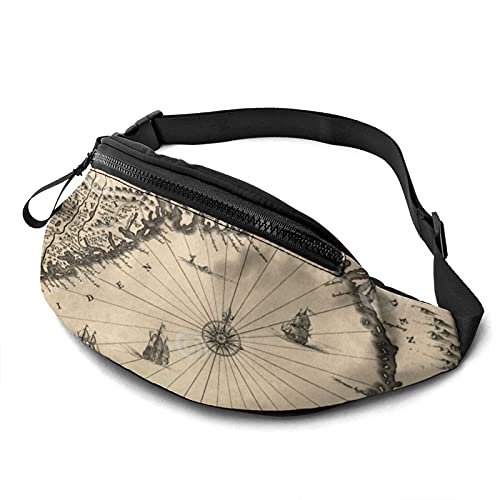 World Ancient Map Bauchtasche für Damen Herren Mode Gürteltasche Hüfttasche mit verstellbarem Gürtel für Reisen im Freien Sport Laufen von Oudrspo