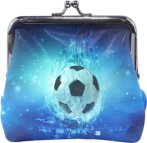 World Cup Water Football Coin Purse Retro Money Pouch with Kiss-Lock Buckle Wallet Bag Card Holder for Women and Girls von Oudrspo