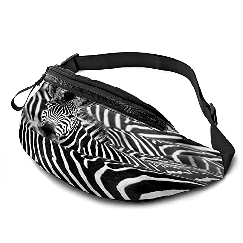 Zebra-Kraut-Schwarz-Weiß-Streifen-Pelz-beiläufige Gürteltasche für Männer Frau Afrika-Tierwelt-Zebra-Gruppen-Linien-Pelz-langlebige Bauchtasche Genießen Sie Sport, Wandern, Laufen, Radfahren im Frei von Oudrspo