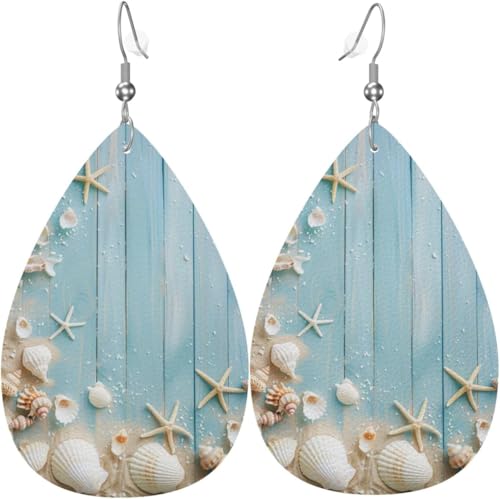 e, Muscheln, Brett, Weihnachten, grüne Blätter, Leder, Tropfenohrringe für Frauen, Weihnachtsdekoration e, Muscheln, Brett, Weihnachten, grüne Blätter, Leder, Tropfenohrringe für Frauen, Weihnachtsdekoration von Oudrspo