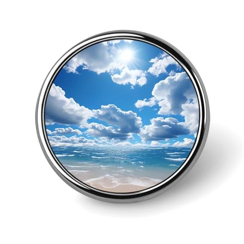 - und weiße Wolken-Anstecknadel für Männer, Früchte auf Holz, modische Brosche – süße Emaille-Anstecker, Anstecknadel aus Aluminiumlegierung für Hüte, Hemden, Taschen, Jacken und Accessoires (runde A von Oudrspo