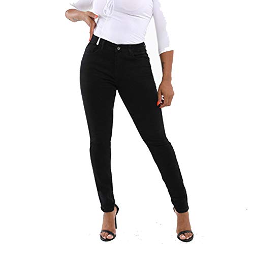 Ouduo Damen Skinny Jeans, High Waist Slim Sretch Leggings Große Größen Mode Mehrfarbig Jeanshosen (XXL,schwarz) von Ouduo