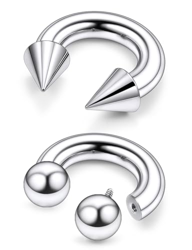 Oufksiyy F136 Titan 18/16/14/12/10/8/6/4/2G Hufeisen Nasenring Septum chirurgische Implantate Grade 6-16 mm Doppel-Rook Daith Hoop Gauge Ohrringe Pferd Glanz Lippenringe Woemn Herren Piercing Schmuck Oufksiyy F136 Titan 18/16/14/12/10/8/6/4/2G Hufeisen Nasenring Septum chirurgische Implantate Grade 6-16 mm Doppel-Rook Daith Hoop Gauge Ohrringe Pferd Glanz Lippenringe Woemn Herren Piercing Schmuck von Oufksiyy