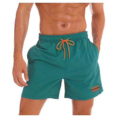 Ougelebo Badehose Herren Badeshorts Herren Kurz Männer Schnelltrocknend Boardshorts Schwimmhose Herren Strandshorts Swimming Shorts Men Dunkelgrün S von Ougelebo