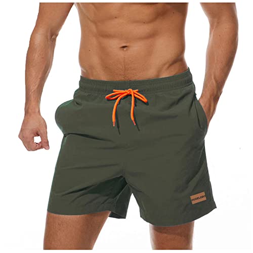 Ougelebo Badehose Herren Badeshorts Herren Kurz Schnelltrocknend Männer Schwimmhose Herren Boardshorts Strandshorts Swim Shorts Armeegrün L von Ougelebo