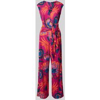 Oui Jumpsuit mit Bindegürtel in Fuchsia, Größe 42 von Oui