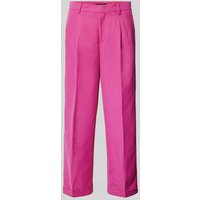 Oui Regular Fit Bundfaltenhose mit Gürtelschlaufen in Fuchsia, Größe 40 von Oui