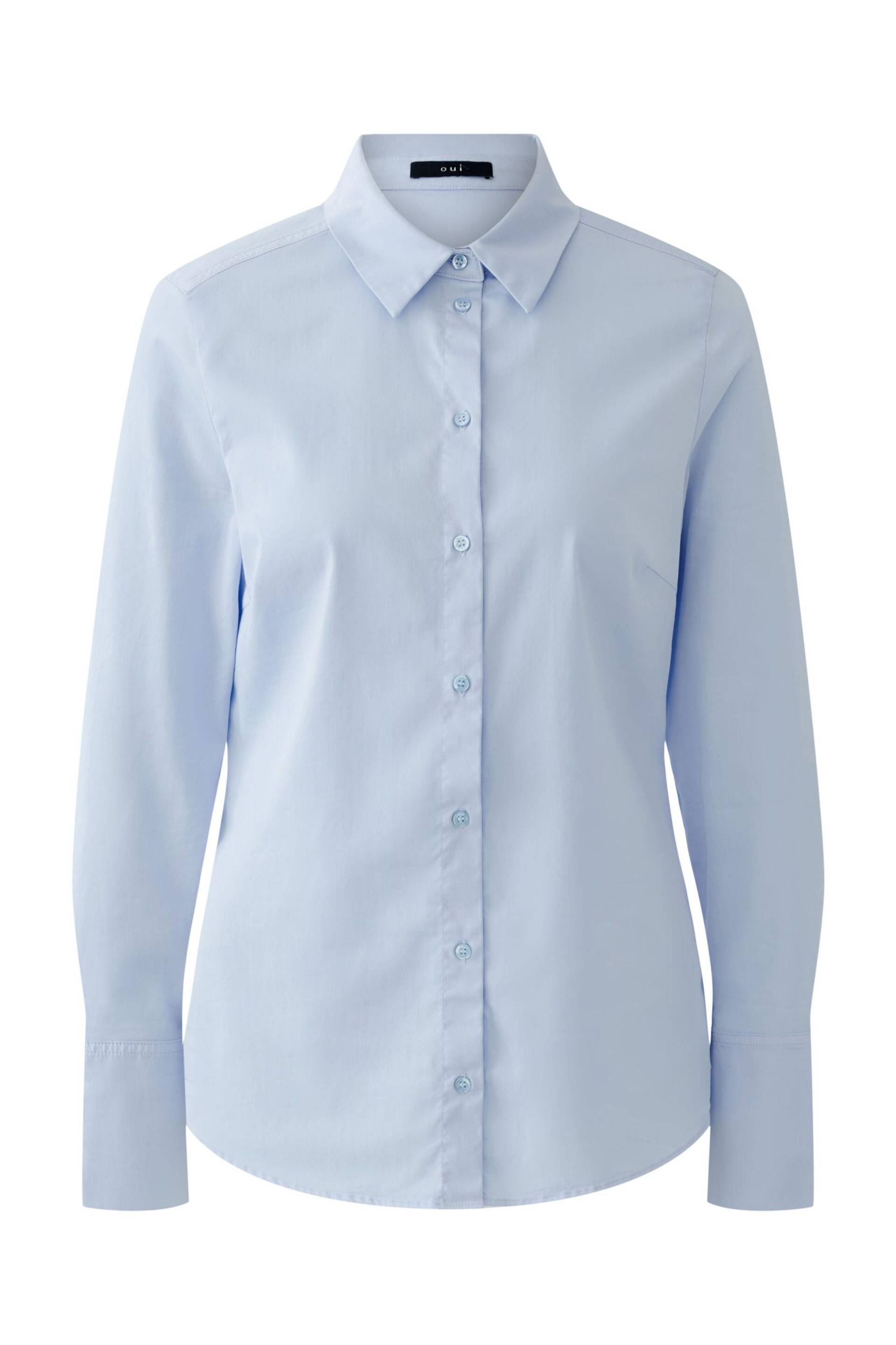 Oui - ANUYA Hemdbluse Baumwollmischung light blue - Gr. - 46 von Oui