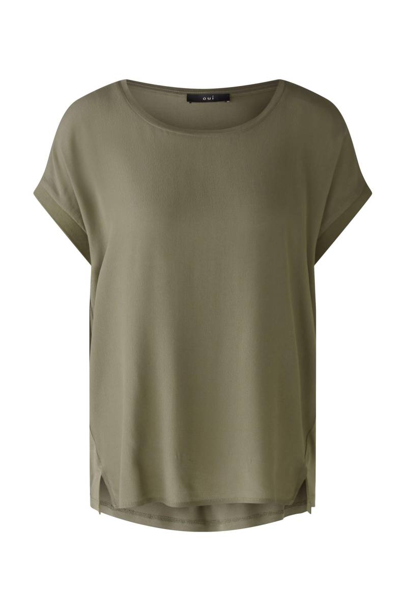 Oui - AYANO Blusenshirt 100% Viskosepatch dusty olive - Gr. - 36 von Oui