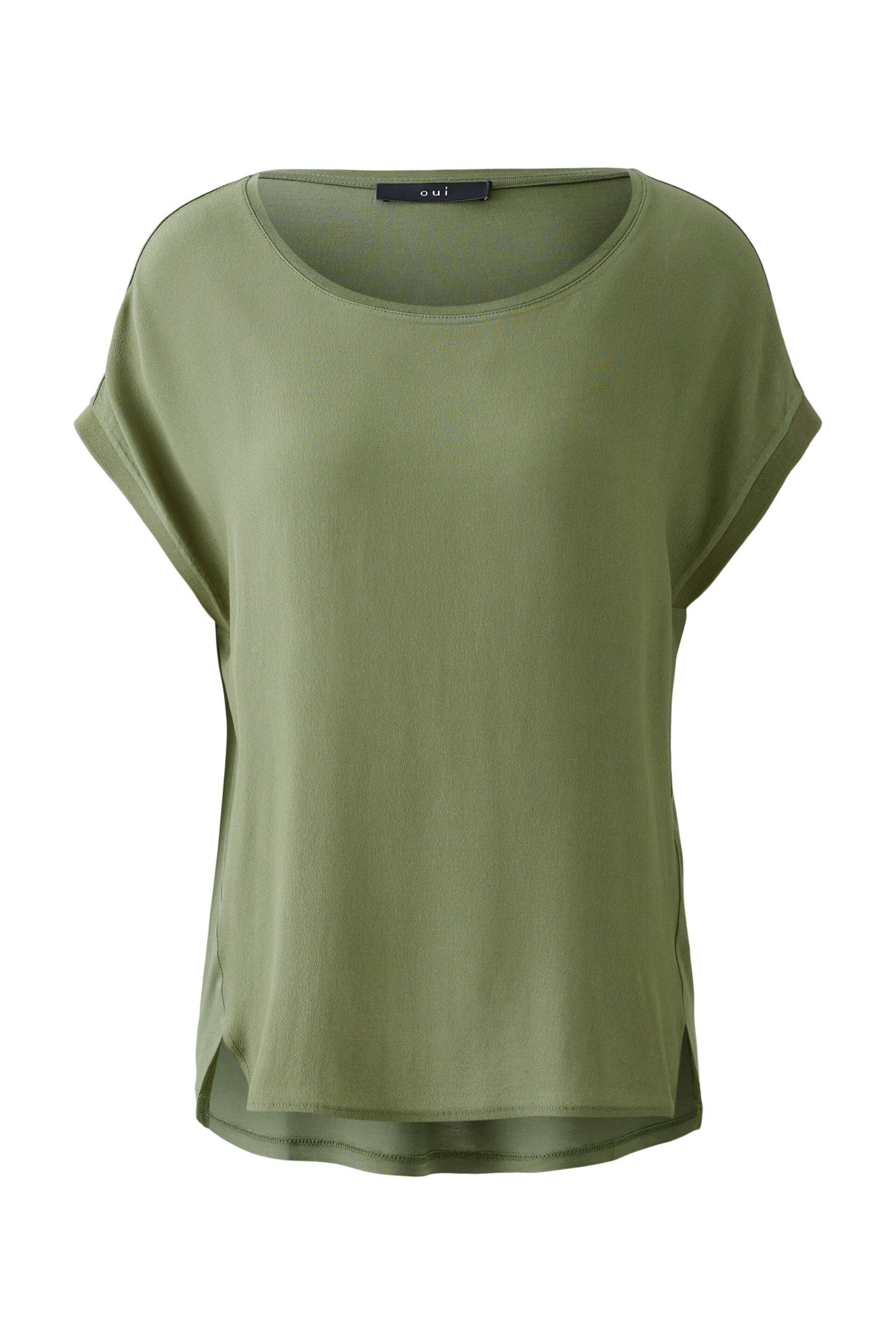Oui - AYANO Blusenshirt 100% Viskosepatch shaded moss - Gr. - 34 von Oui