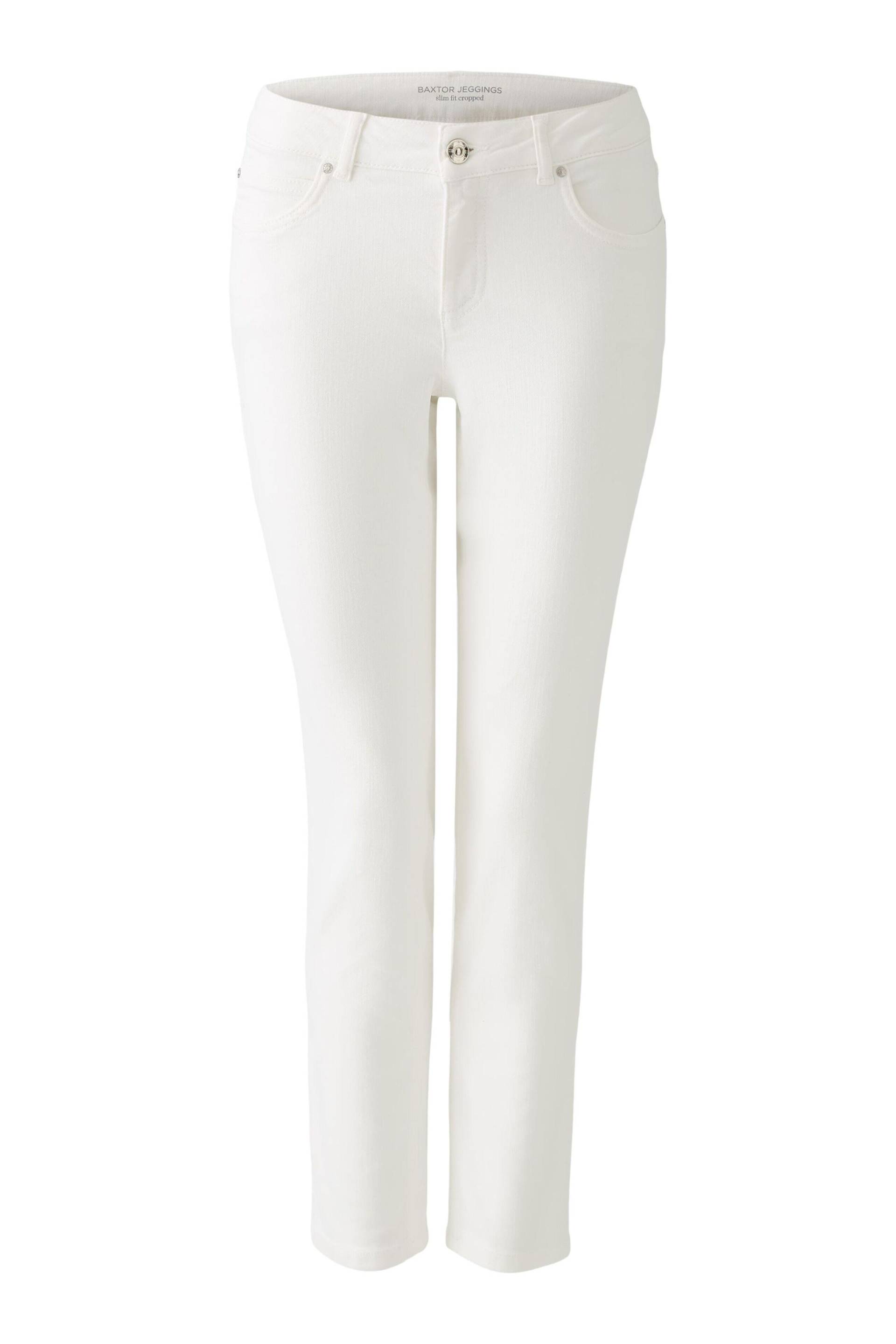 Oui - BAXTOR cropped Jeggings slim fit, mid waist optic white - Gr. - 36 von Oui