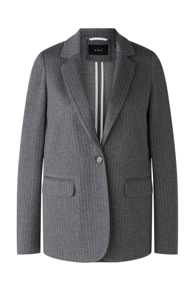 Oui - Blazer bequeme Jerseyqualität grey black - Gr. - 38 von Oui