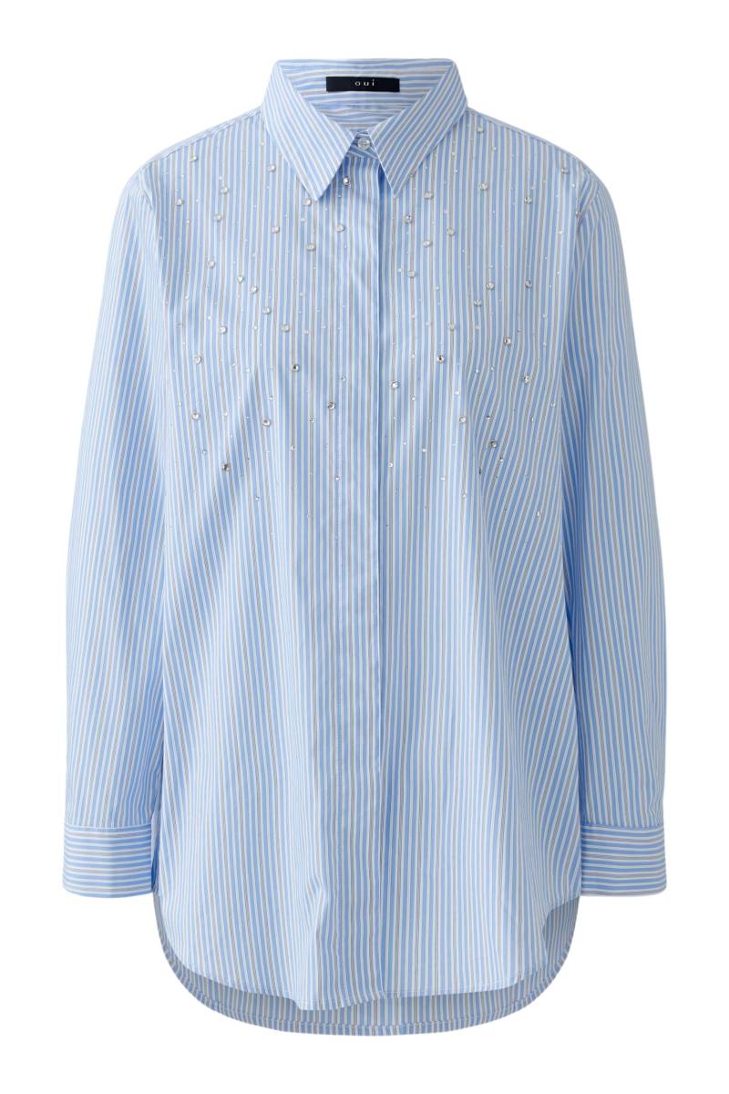 Oui - Bluse lt blue white - Gr. - 40 von Oui