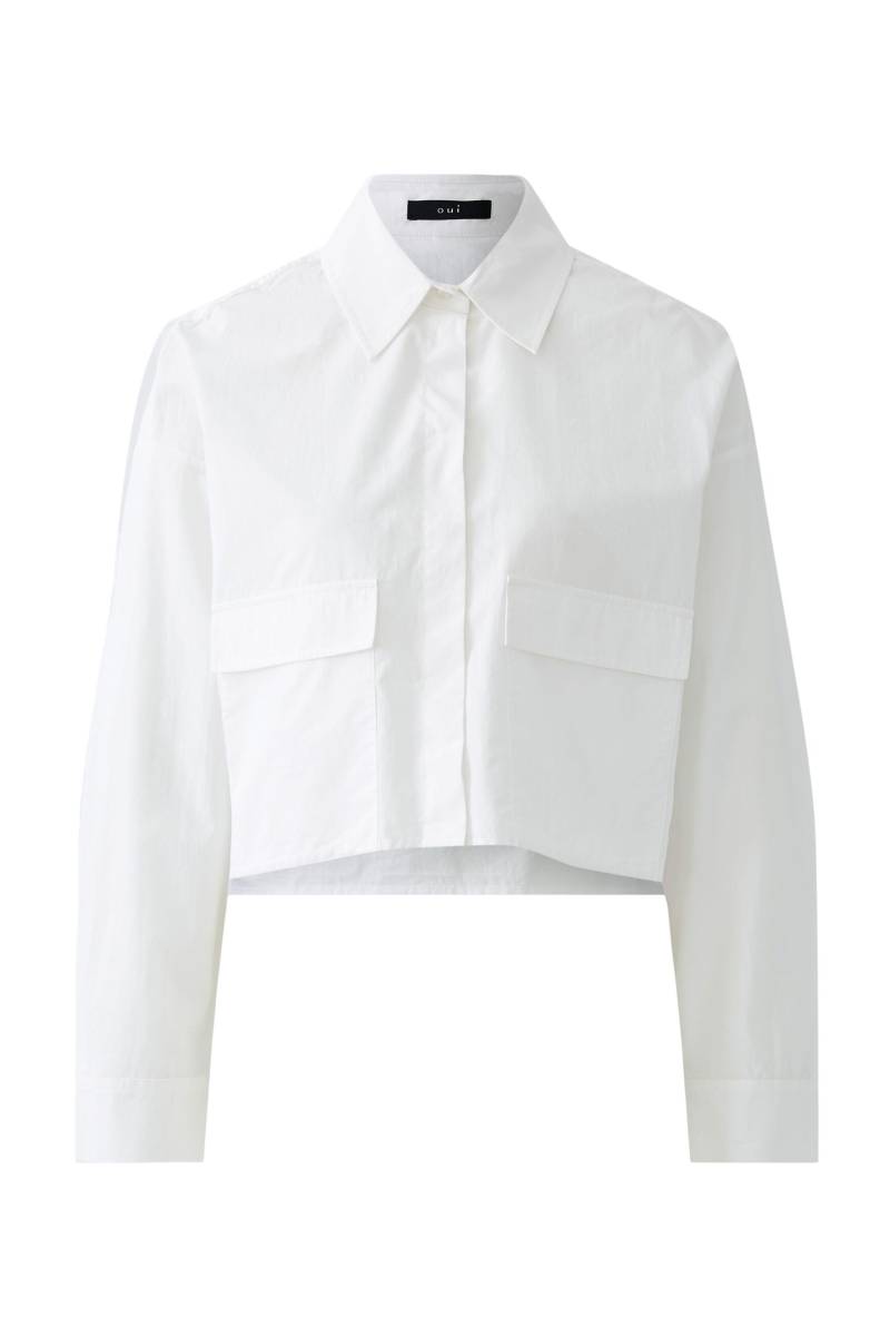 Oui - Bluse reine Baumwolle optic white - Gr. - 44 von Oui