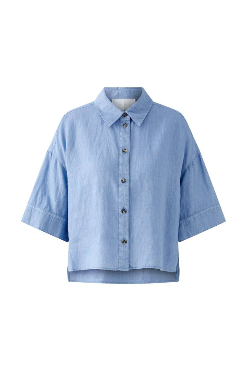Oui - Bluse reines Leinen ocean blue - Gr. - 36 von Oui