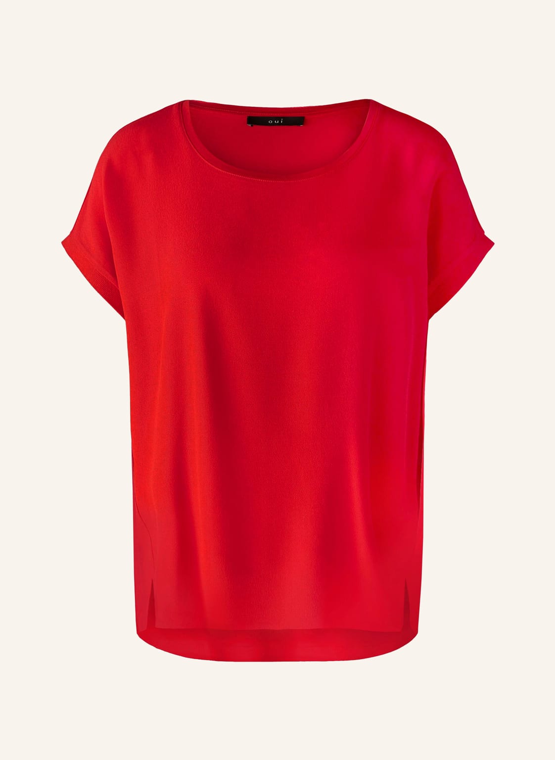 Oui Blusenshirt Im Materialmix rot von Oui