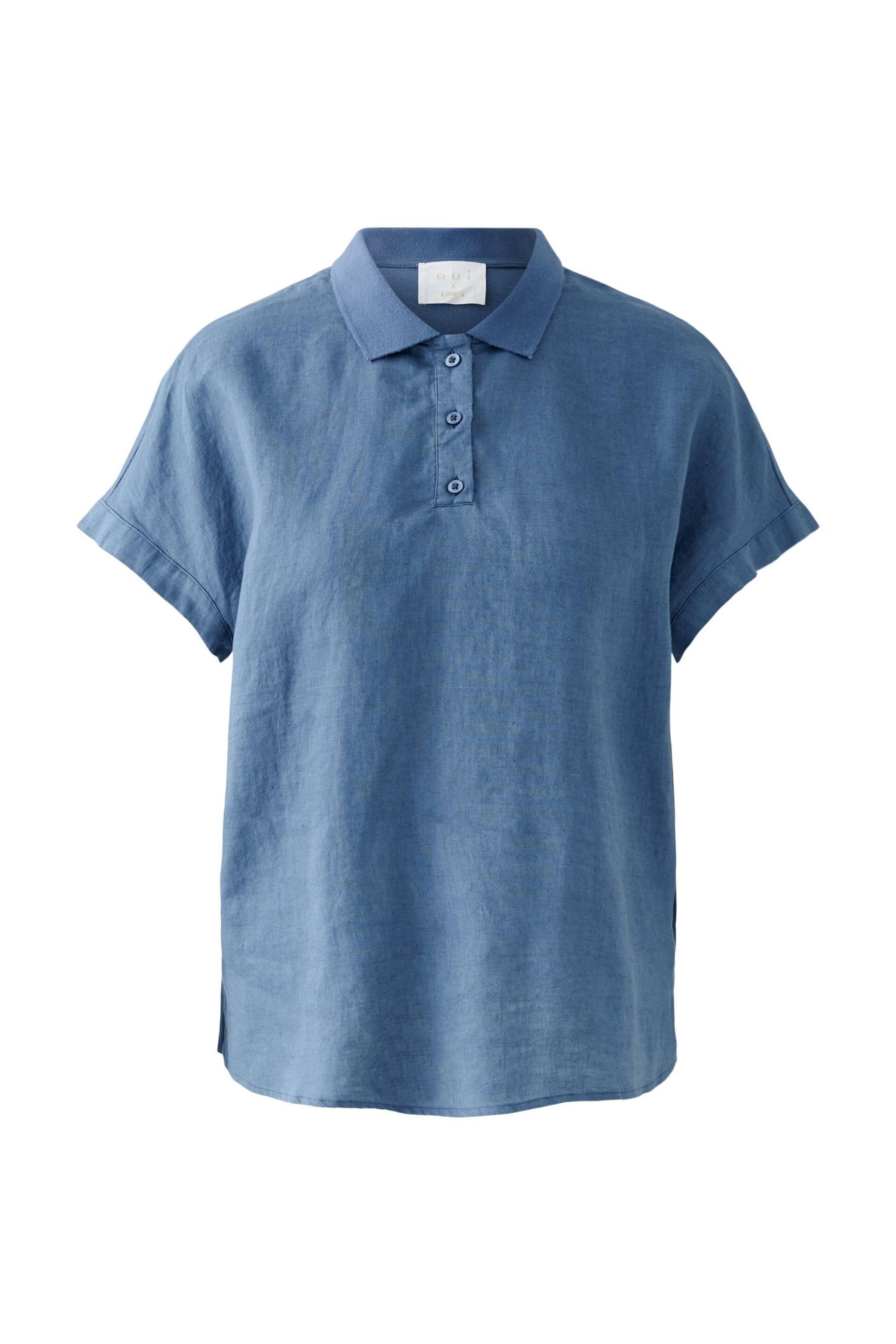 Oui - Blusenshirt Leinen-Baumwollpatch vintage indigo - Gr. - 40 von Oui