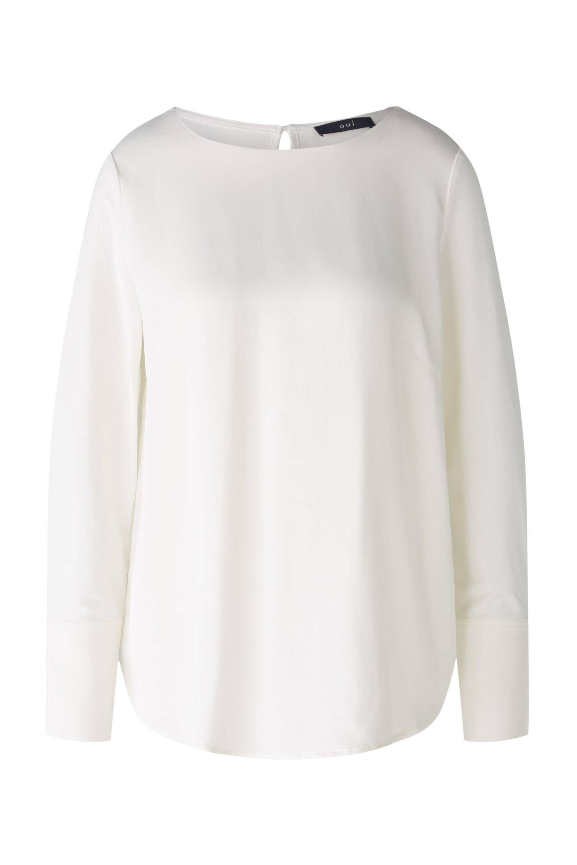 Oui - Blusenshirt Viskosepatch cloud dancer - Gr. - 36 von Oui