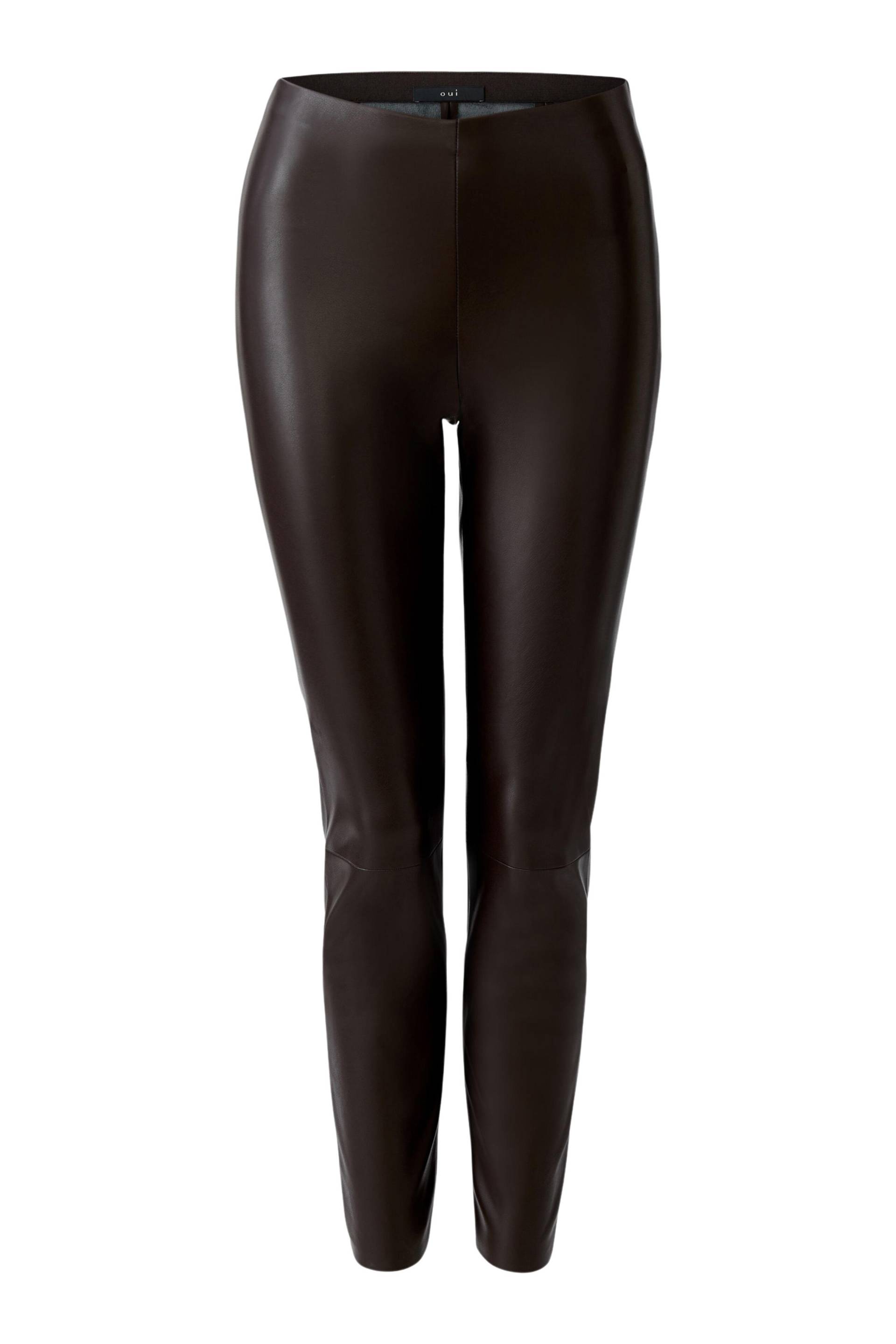 Oui - CHASEY Leggings dark brown - Gr. - 42 von Oui