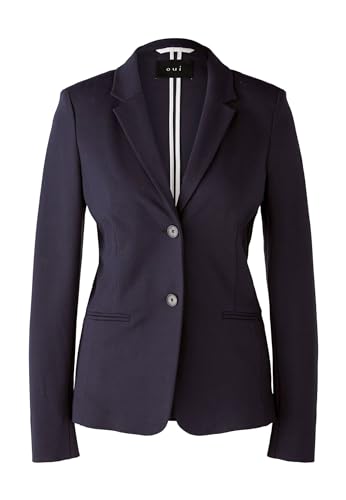 Oui Damen Blazer CLOYEE Heavy Jersey tailliert geschnitten Uni Business, Freizeit, Festlich V-Ausschnitt Reverskragen Jersey von Oui