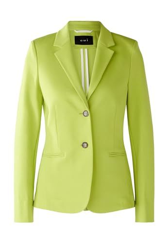 Oui Damen Blazer CLOYEE Heavy Jersey tailliert geschnitten Uni Business, Freizeit, Festlich V-Ausschnitt Reverskragen Jersey von Oui