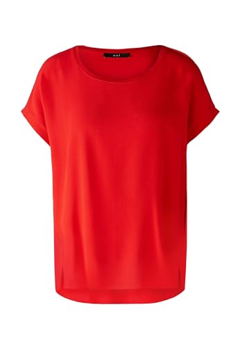 Oui Damen Blusenshirt Ayano 100% Viskosepatch Oversized geschnitten Uni Business, Freizeit, Festlich Rundhals Blende Viskose von Oui