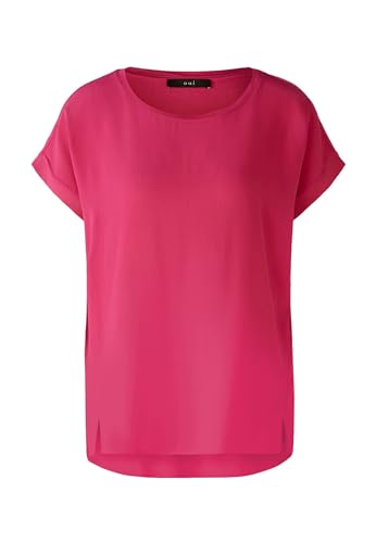 Oui Damen Blusenshirt Ayano 100% Viskosepatch Oversized geschnitten Uni Business, Freizeit, Festlich Rundhals Blende Viskose von Oui