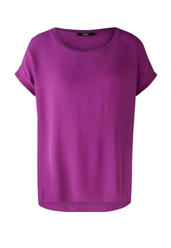 Oui Damen Blusenshirt Ayano 100% Viskosepatch Oversized geschnitten Uni Business, Freizeit, Festlich Rundhals Blende Viskose von Oui