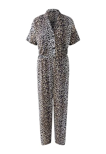 Oui Damen Jumpsuit Silky Touch Qualität lässig geschnitten Animalprint von Oui