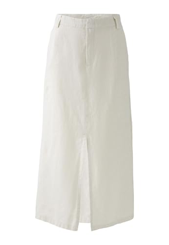 Oui Damen Maxirock 100% Leinen gerade geschnitten Uni von Oui