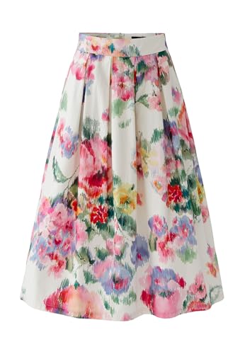 Oui Damen Midirock Reine Baumwolle a-Shape Floral von Oui