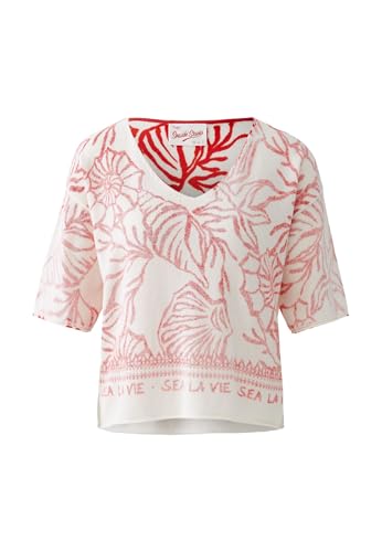 Oui Damen Pullover 100% Baumwolle lässig geschnitten Alloverprint von Oui