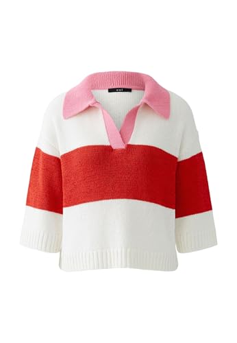 Oui Damen Pullover Baumwollmischung lässig geschnitten Gestreift von Oui